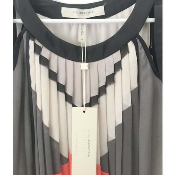 BCBG Runway Dietrich Pleated Silk Dress (New) - Picture 5 of 7